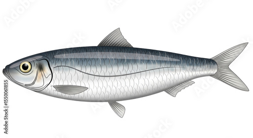Isolated Sardine Fish Illustration