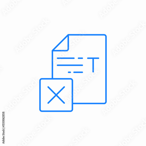 delete text icon sign vector