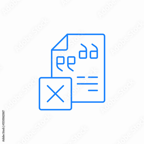 delete quotation icon sign vector