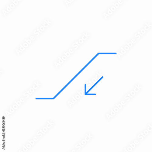 escalator going down icon sign vector