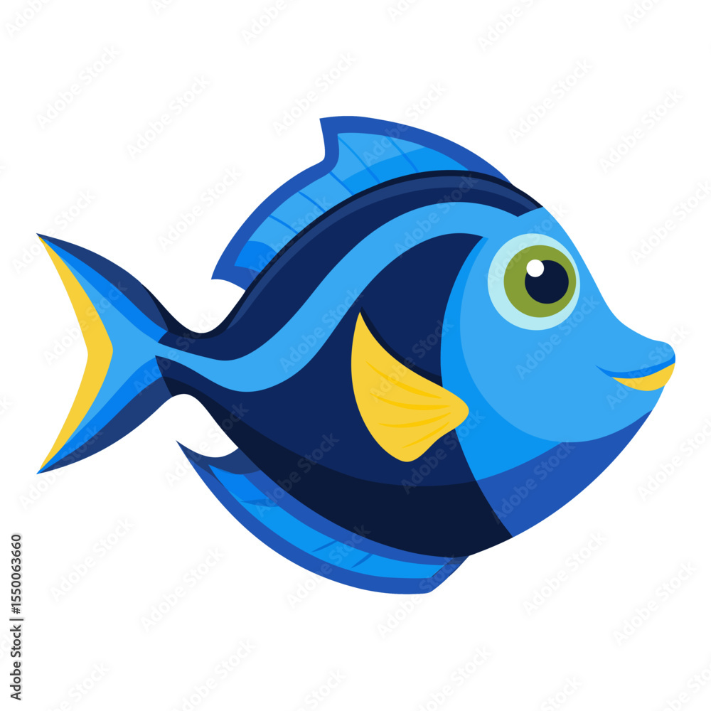 Obraz premium blue fish vector illustration