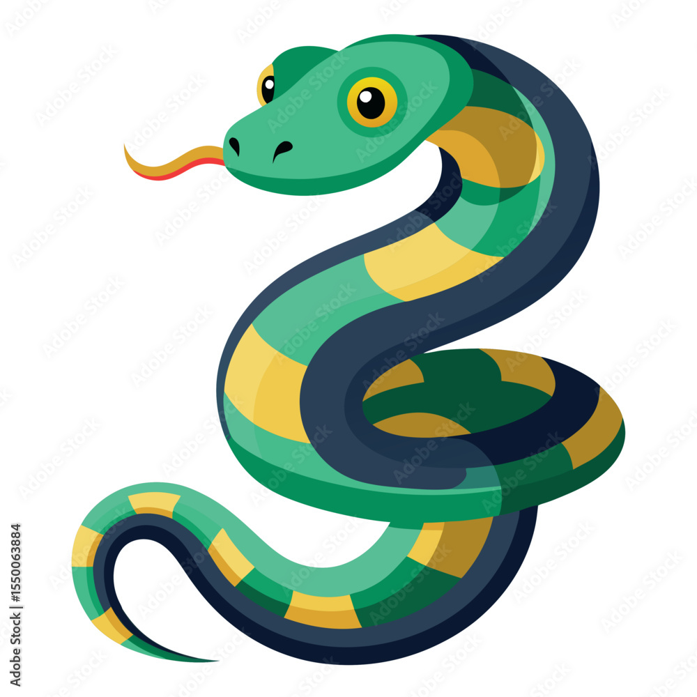 Obraz premium vector illustration of a cartoon snake