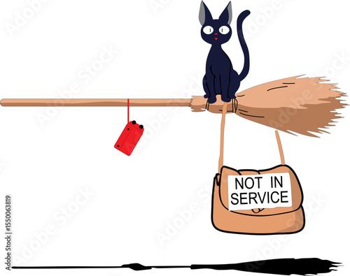 illustration vector cute cat standing on a major barroom with a bag, funny cat print for kids 