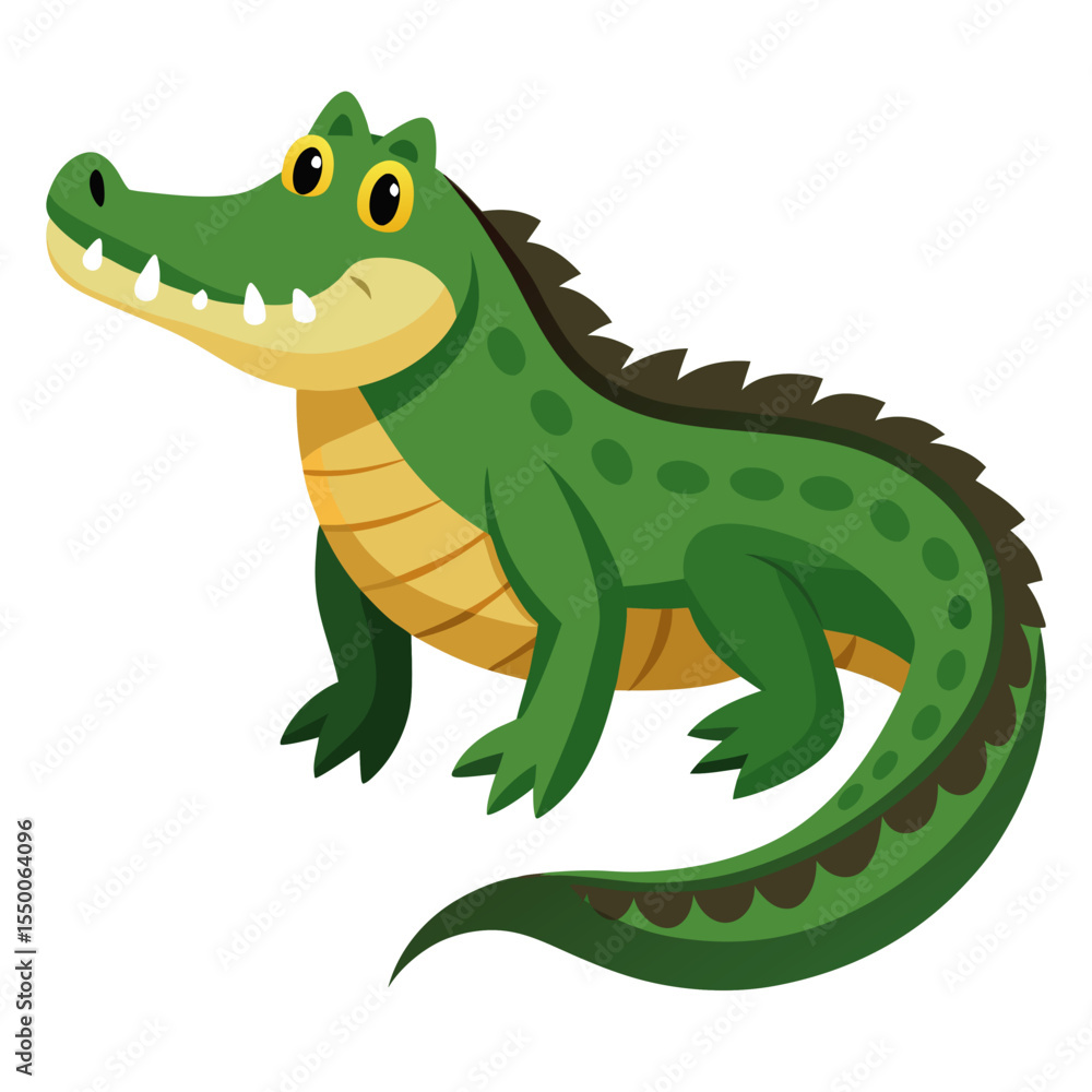 Obraz premium lligator-animel-vector-style-white-background 