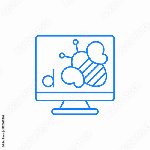 learning letters bee icon sign vector