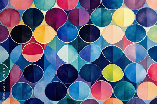 Colorful Geometric Abstract with Circles