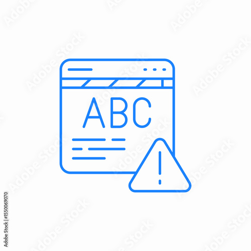 subtitles alert icon sign vector
