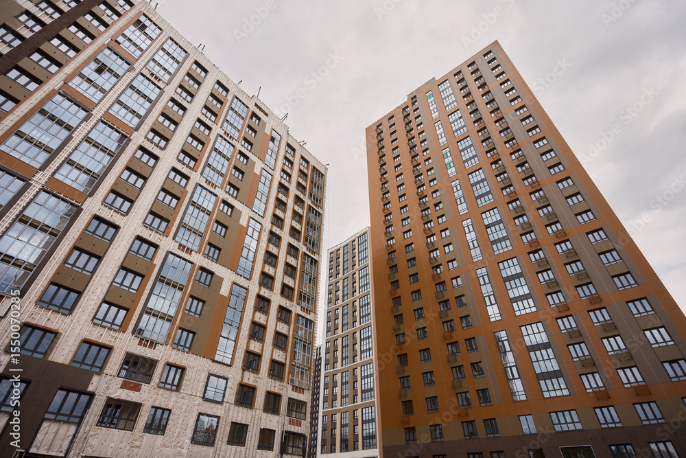 Fototapeta premium A bustling Construction Site showcasing Cranes, Building Framework, and full activity all around