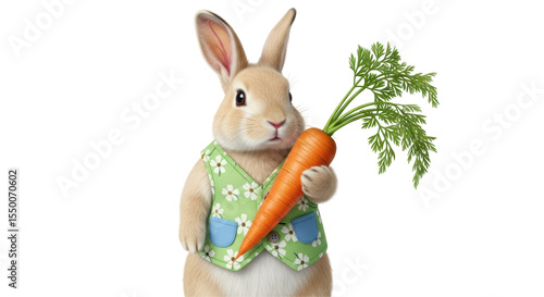 Isolated Rabbit With Carrot