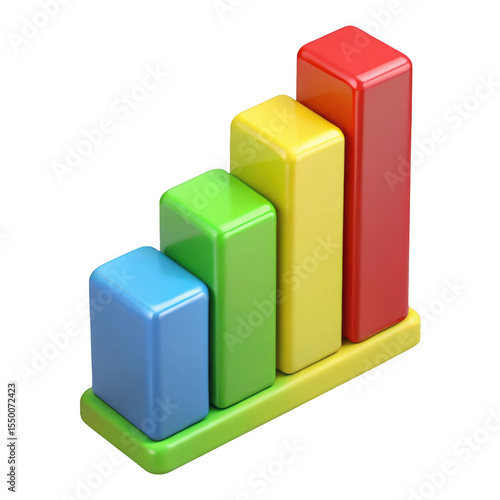Free Download 3d colorful bar graph chart isolated on transparent background - GFXLoad