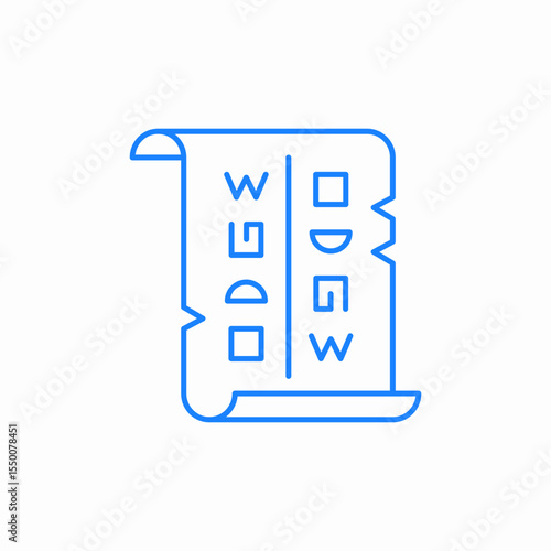 manuscript scroll icon sign vector