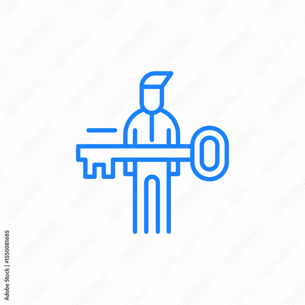 Fototapeta premium user key icon sign vector