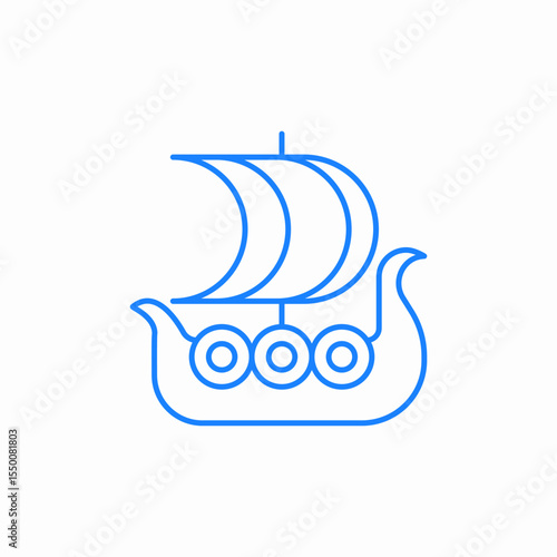 viking ship icon sign vector