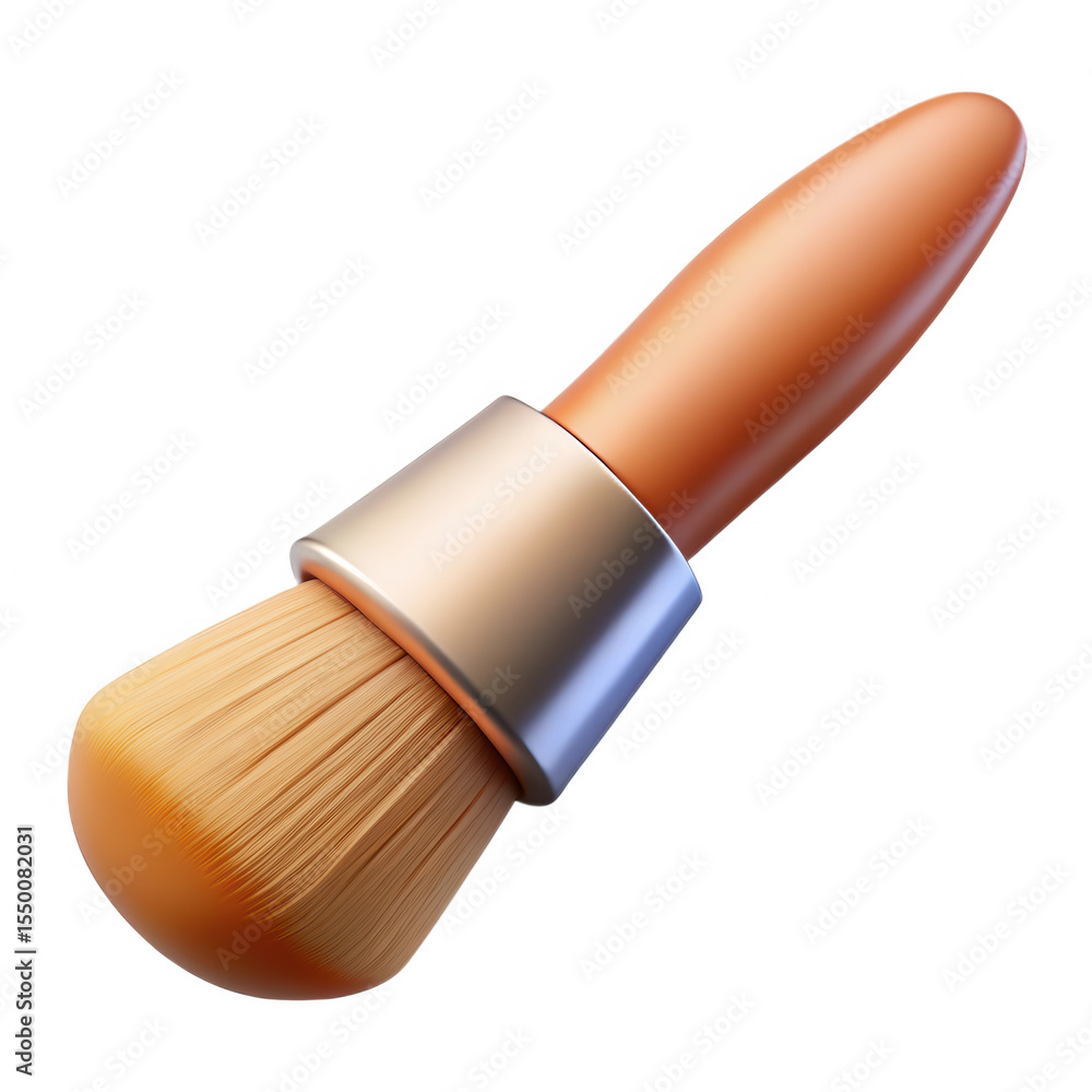 3d Orange makeup brush isolated on transparent background 3d Orange makeup brush isolated on transparent background
