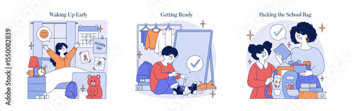 Morning Routine for School Preparation with Smiles