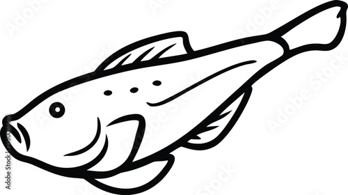 Detailed illustration of a monkfish a marine creature rendered in vector art