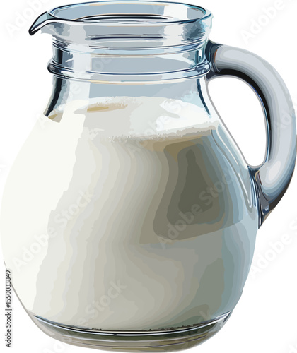 Glass pitcher filled with fresh milk a refreshing healthy beverage concept