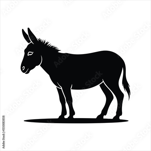 donkey icon vector silhouette on white background.