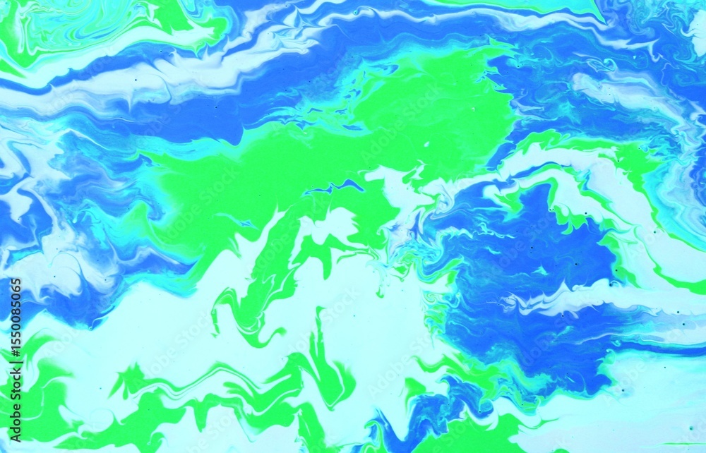 Abstract turquoise background. Acrylic paint flows freely and creates an arbitrary pattern. Bright shades. The effect of a stone, a sea wave. Abstract turquoise background. Acrylic paint flows freely and creates an arbitrary pattern. Bright shades. The effect of a stone, a sea wave.