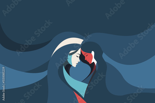 yoga, Meditation, Girl, Woman, Mother, Flowers, Leaves, Tree, Mental Health, Inner Child, Love, Hug, Freedom, Thoughts, World, Life, Vector, Artwork