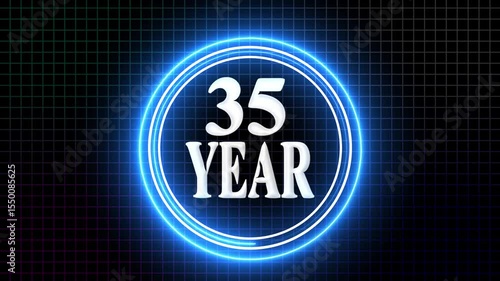 35 Year Anniversary Celebration Graphic Futuristic 35-Year Event Highlight on the black background.