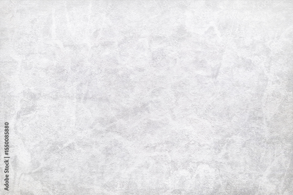 Fototapeta premium Texture of white polished concrete background. Light plaster wallpaper with rough cement texture. Empty grunge wall concept or floor backdrop. Abstract surface mockup. Top view, close up, copy space