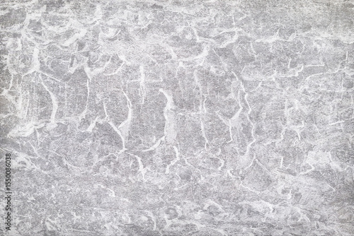 Texture of gray polished concrete background. Light plaster wallpaper with rough cement texture. Empty grunge wall concept or floor backdrop. Abstract surface mockup. Top view, close up, copy space