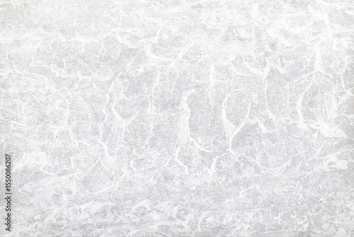 Texture of white polished concrete background. Light plaster wallpaper with rough cement texture. Empty grunge wall concept or floor backdrop. Abstract surface mockup. Top view, close up, copy space