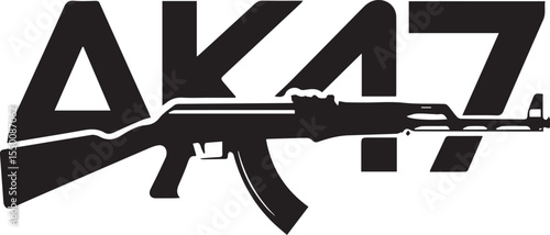 Black and white 3D render of an automatic military gun isolated on a white background