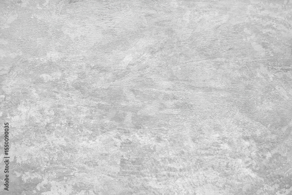 Fototapeta premium Texture of gray polished concrete background. Light plaster wallpaper with rough cement texture. Empty grunge wall concept or floor backdrop. Abstract surface mockup. Top view, close up, copy space