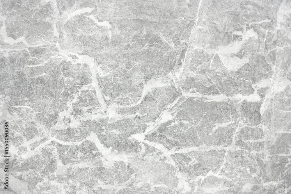 Naklejka premium Texture of gray polished concrete background. Light plaster wallpaper with rough cement texture. Empty grunge wall concept or floor backdrop. Abstract surface mockup. Top view, close up, copy space