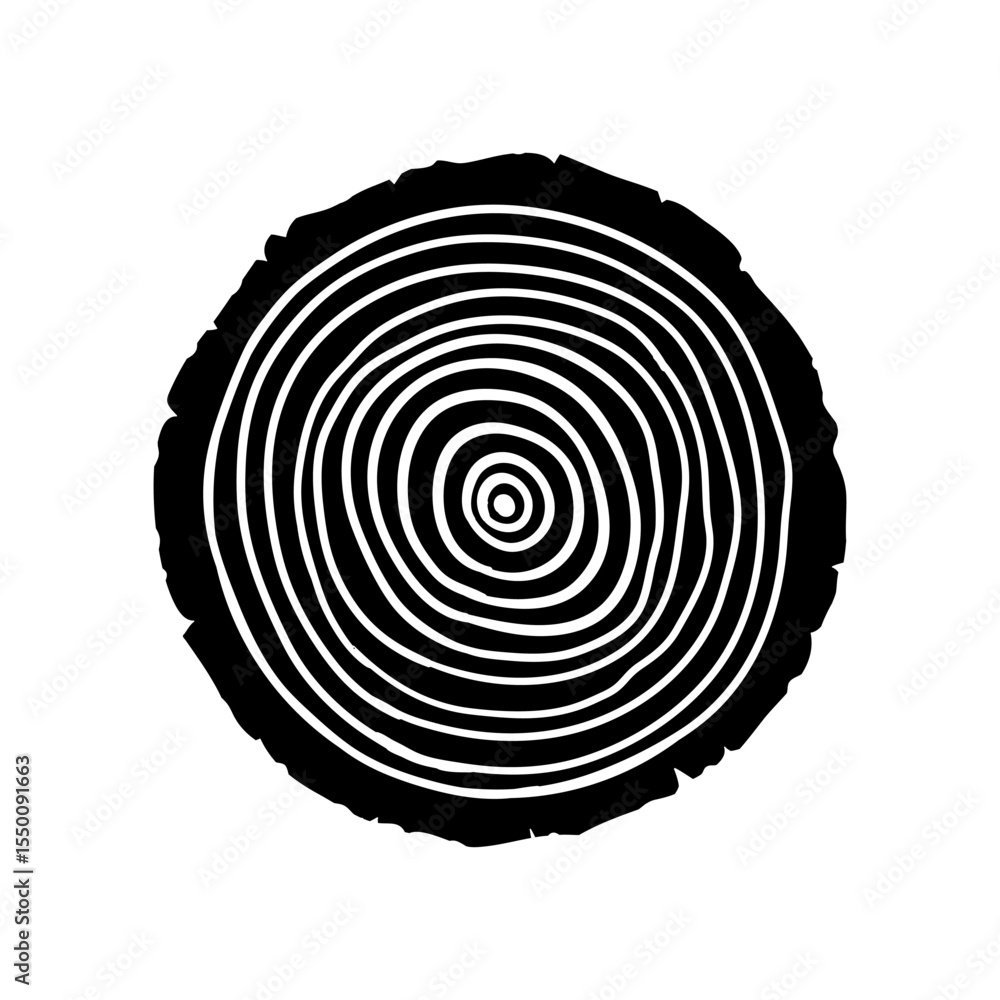 Fototapeta premium Wood slice icon vector. Wood Rings illustration sign. Tree symbol. Sawmill logo.