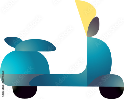 vector, illustration, scooter on the street