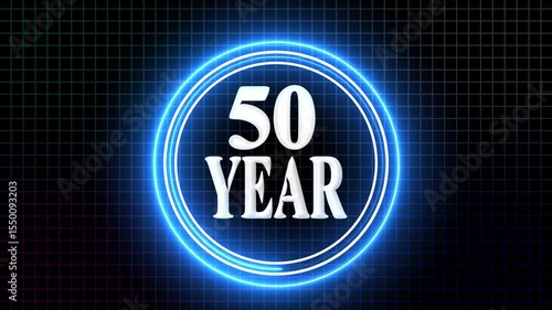 50 Year Anniversary Celebration Graphic Futuristic 50-Year Event Highlight on the black background.