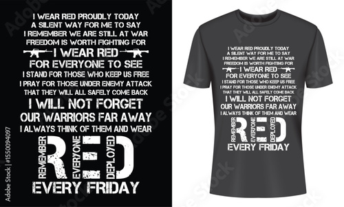 Patriotic T Shirt Design with Wartime Message black