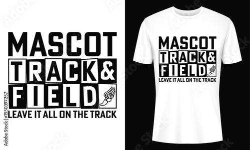 Mascot Track and Field T Shirt Design with Winged Shoe Graphic