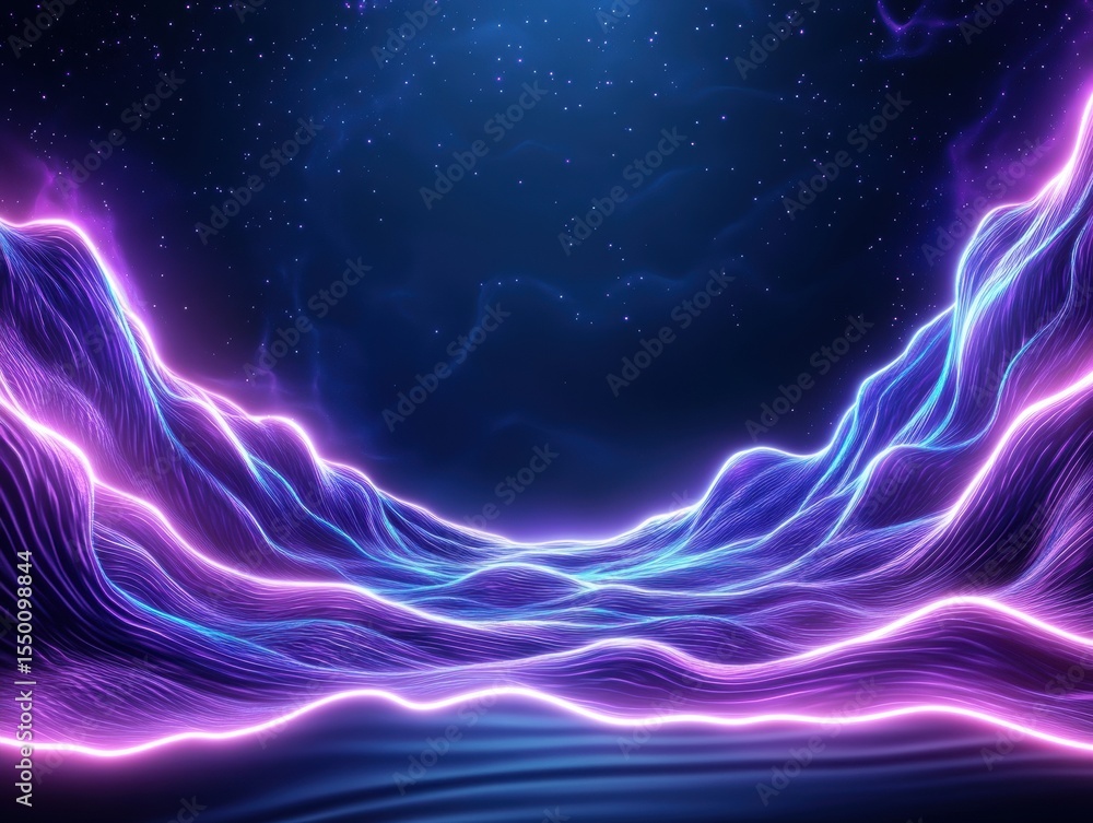 Obraz premium Abstract Neon Landscape