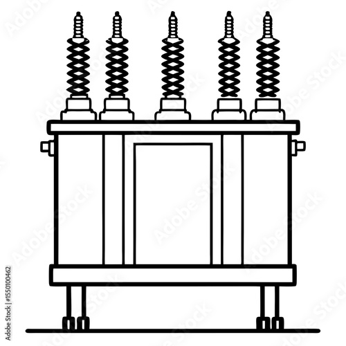 High voltage transformer with straight lines and clean design  