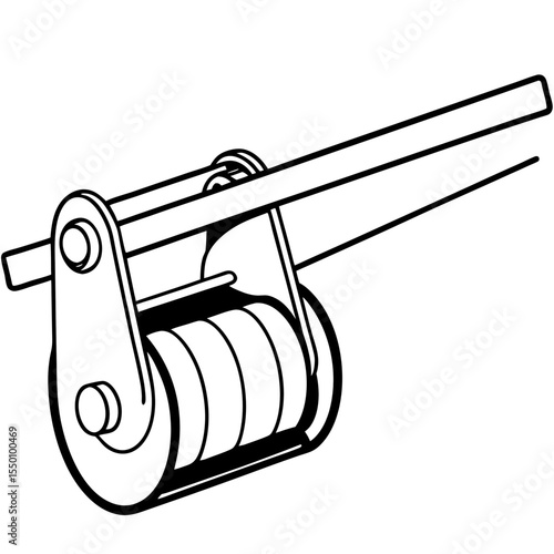 Cable tensioner with straight lines and geometric shapes  