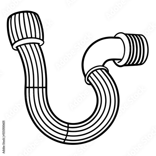 Corrugated hose connections with clean and straight lines  
