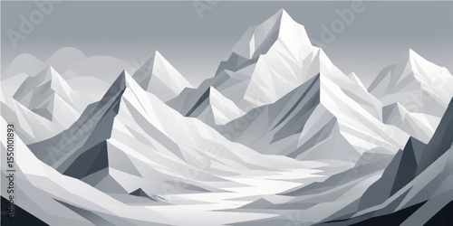Abstract geometric vector illustration with crumpled white paper texture