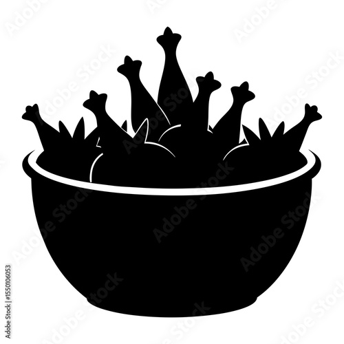 A silhouette vector illustration with a clove stalk in a pot