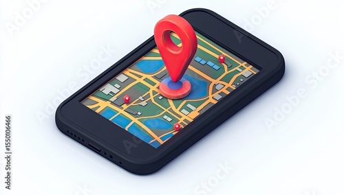 Wallpaper Mural Smartphone displaying a map with a highlighted location marker (1) Torontodigital.ca