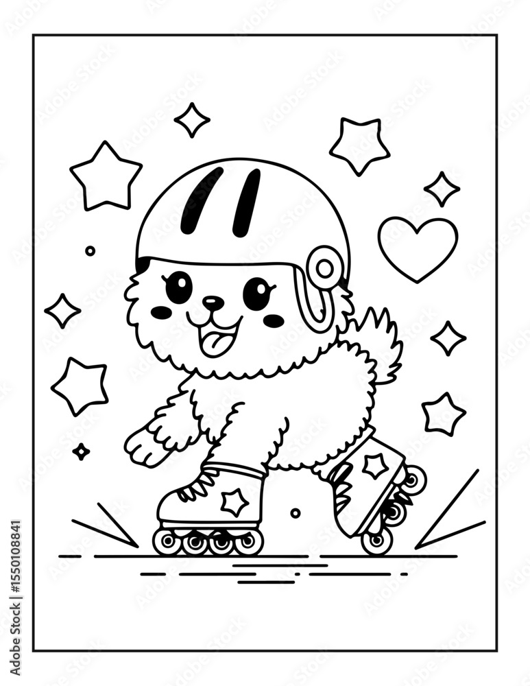Fototapeta premium cute cat coloring pages for kids