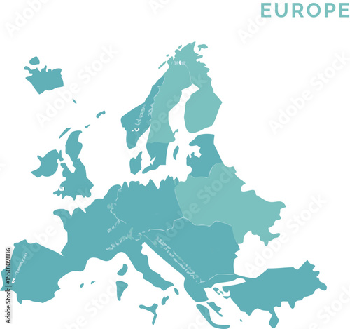 Detailed political map of Europe stylish design vector art 