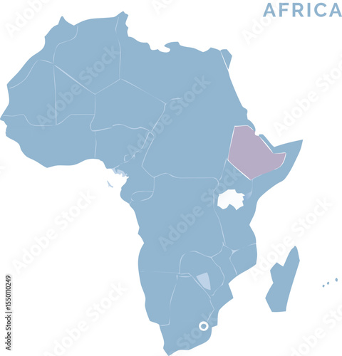 Detailed vector map of Africa clean and modern design art 