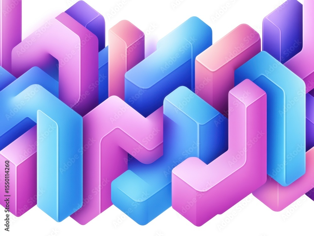 Fototapeta premium Abstract 3D shapes in vibrant colors