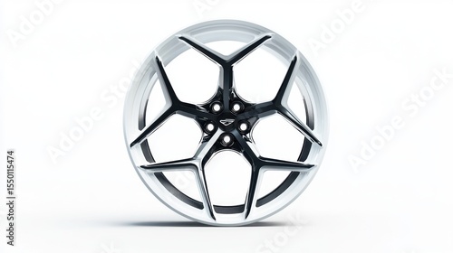 Modern alloy wheel design featuring a sleek black and silver finish for high-performance vehicles