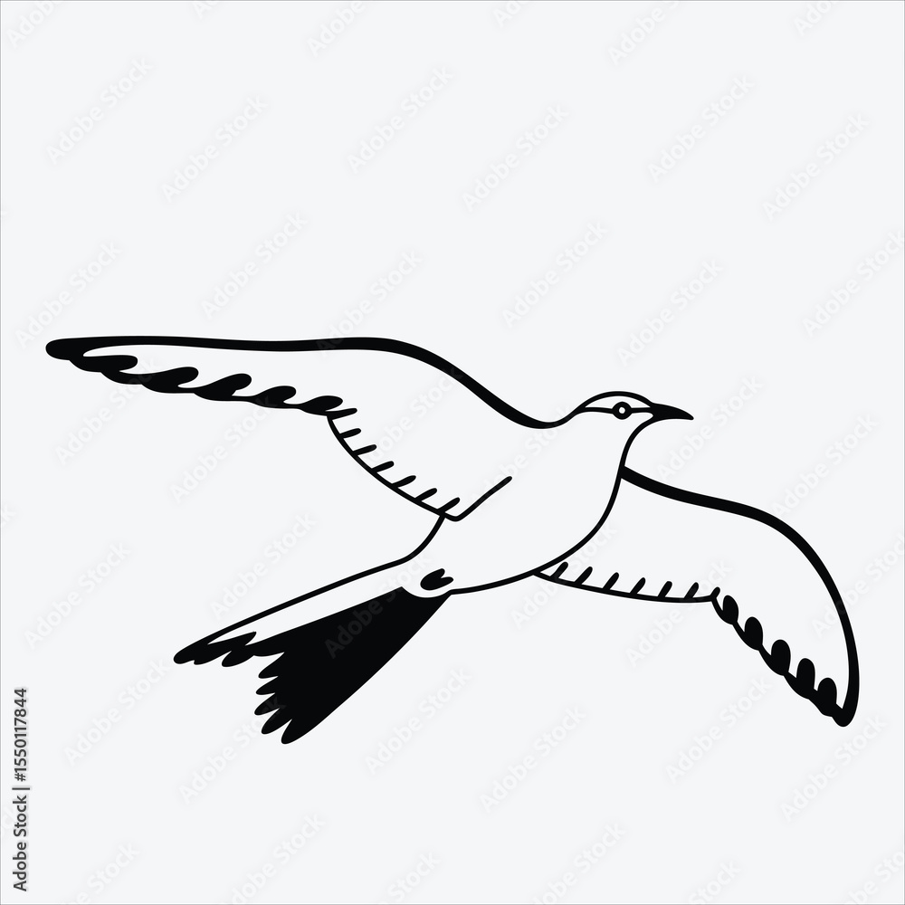 Obraz premium Cuckoo line art White background illustration Generative Ai