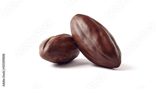Wallpaper Mural Brown Roasted Cocoa Beans Seeds: An Isolated White Bean On A White Background. Stunning Close-Up Image Of Cocoa Beans. Torontodigital.ca